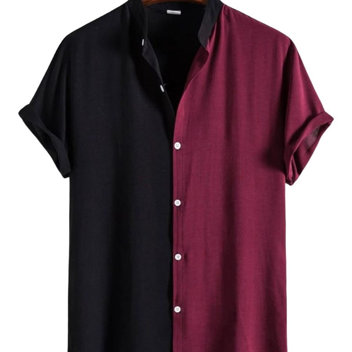 BENJAMIN RIVERO - Camisa seda hombre cuello mao slim