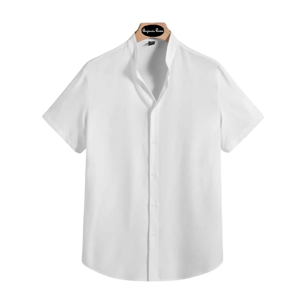 BENJAMIN RIVERO - Camisa seda hombre cuello mao slim