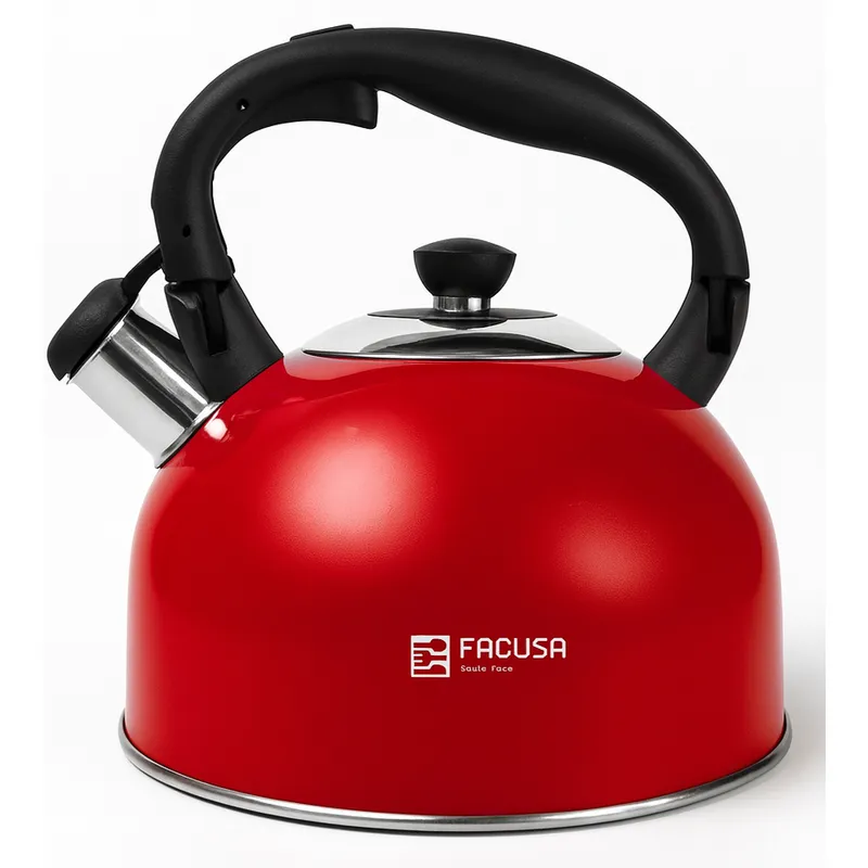 FACUSA - Tetera Facusa de 3 litros Rojo con Silbador - 100% Garantia