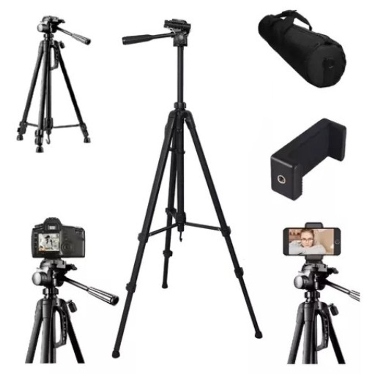 GENERICO - Trípode Profesional 150cm+ Adaptador Celular + Funda