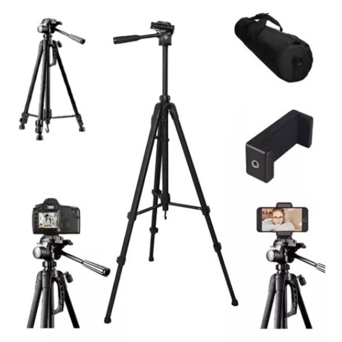 GENERICO - Trípode Profesional 150cm+ Adaptador Celular + Funda