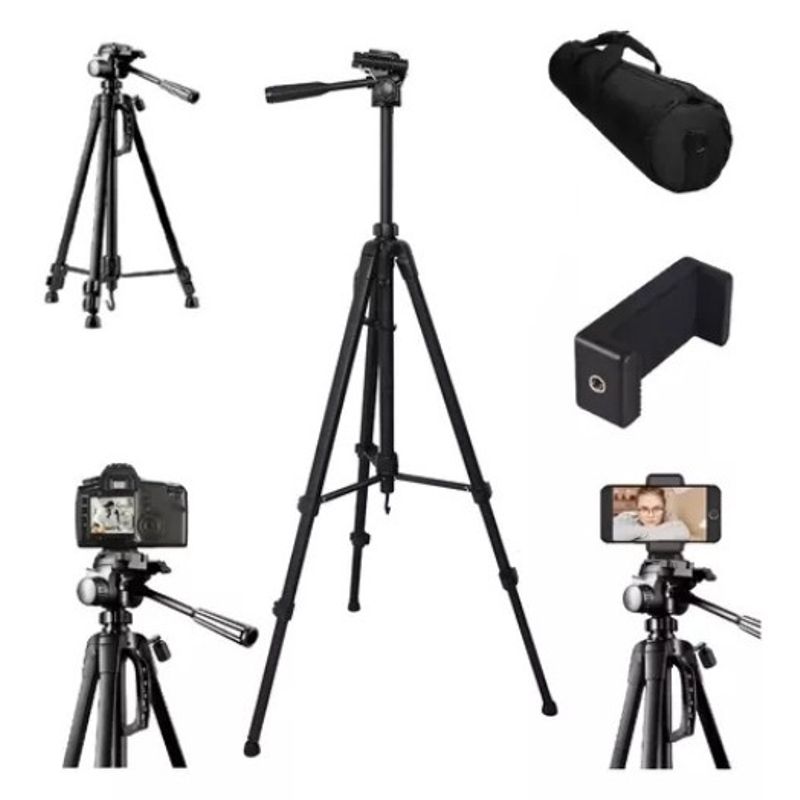 GENERICO - Trípode Profesional 150cm+ Adaptador Celular + Funda