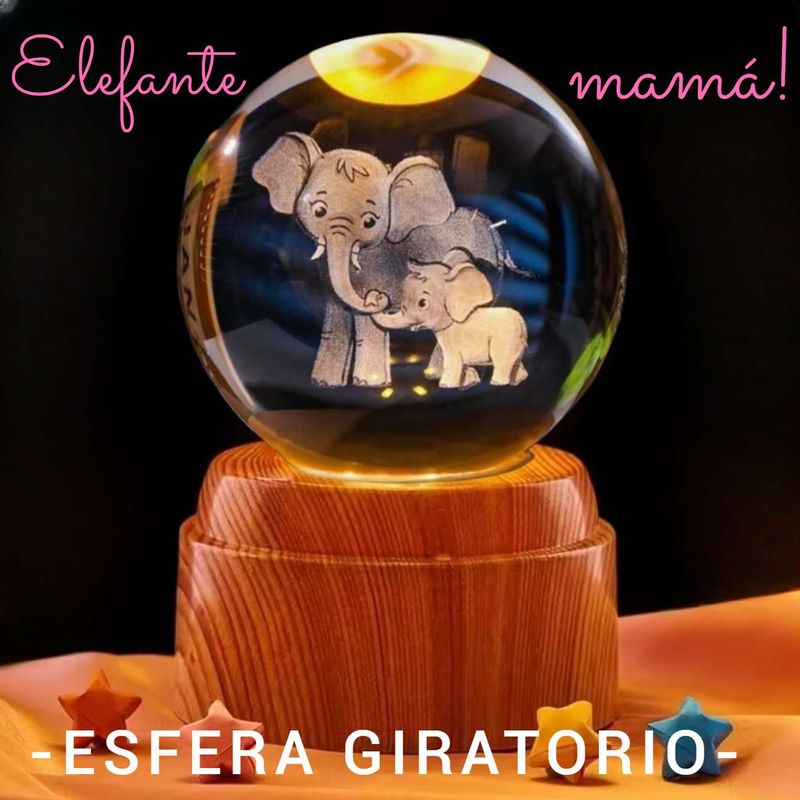GENERICO - ESFERA CRISTAL GIRATORIO 3D GRANDE LÁMPARA LED ADORNO DECORATIVO