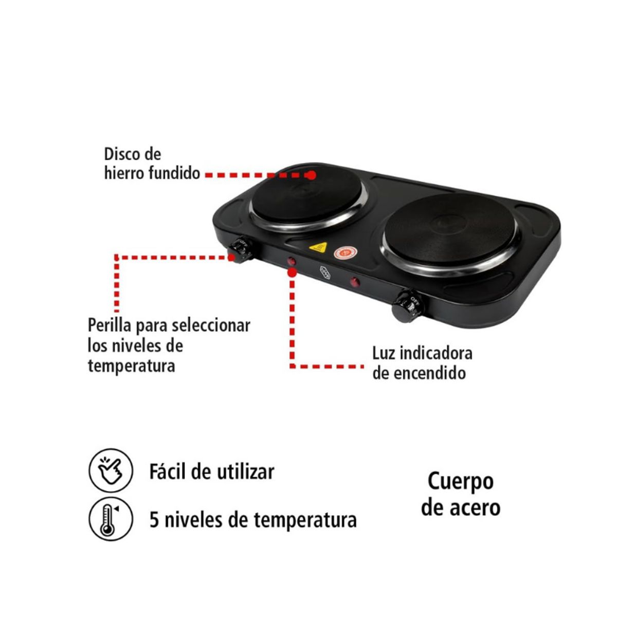 GENERICO - Estufa eléctrica dos hornillas