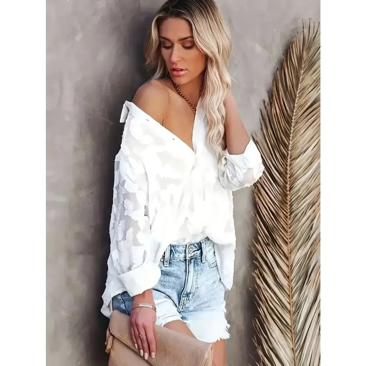 GIOIO - Camisa De Manga Larga Informal Holgada A La Moda Para Mujer