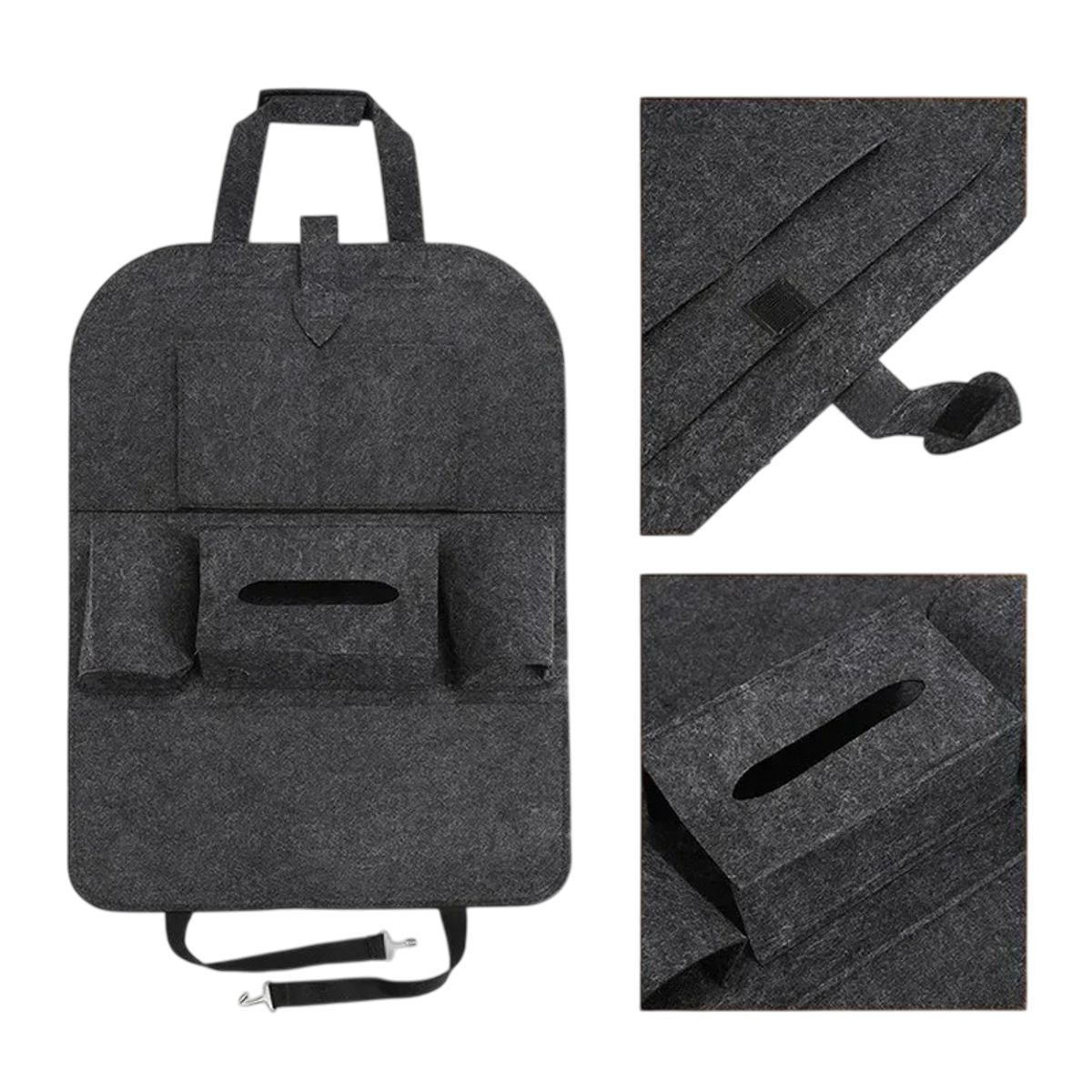 GENERICO - 2 Organizadores para asiento para telefono botellas papel - NEGRO