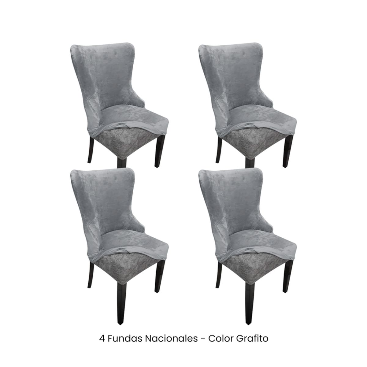 VIURE - 4 Fundas Nacionales de Terciopelo para Silla Princesa - Grafito