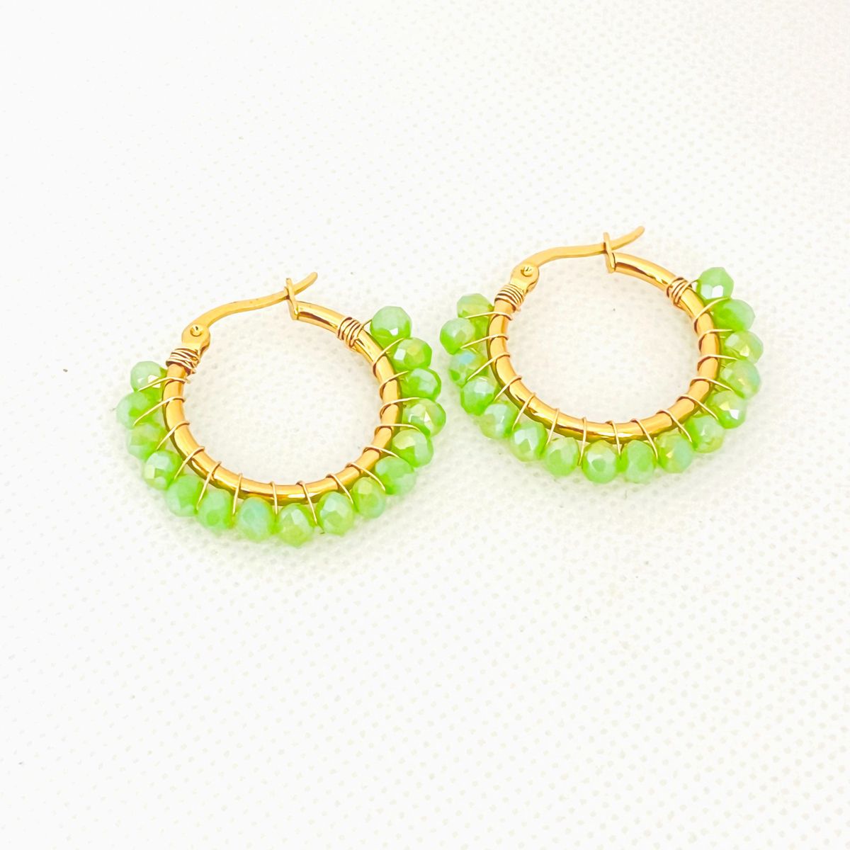 GENERICO - Argollas de acero con muranos 3 cm x 25 cm