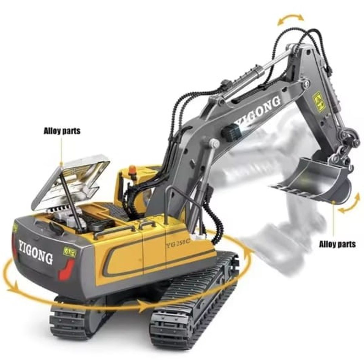 GENERICO - Excavadora a control remoto de aleacion y plastico