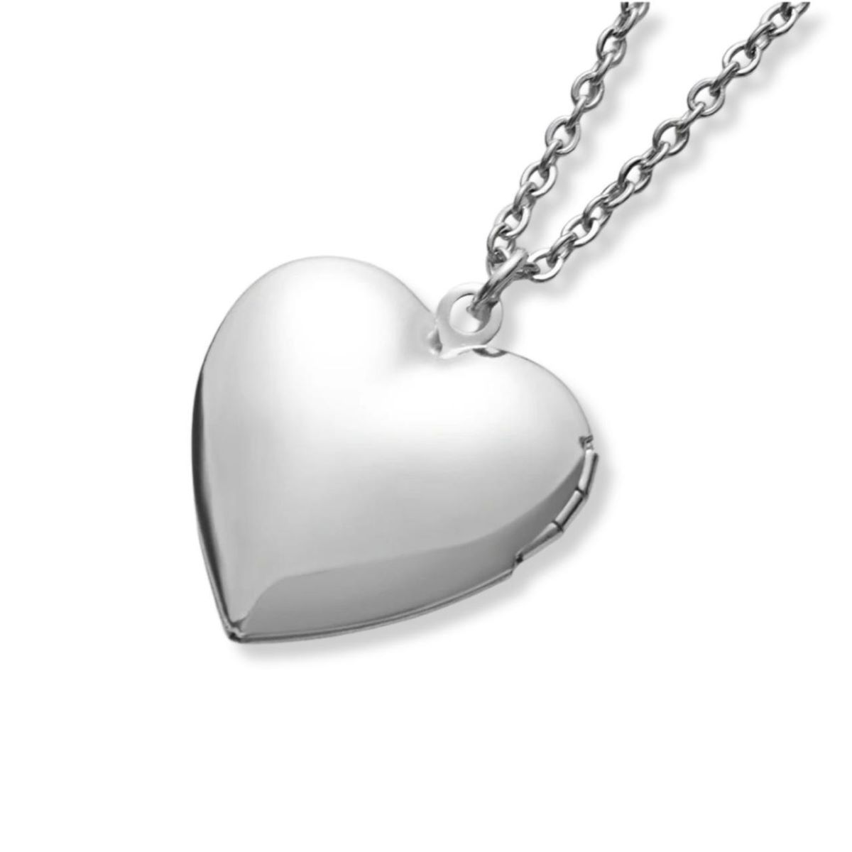 SANTORAL - Dije Corazón Relicario y Cadena - Acero