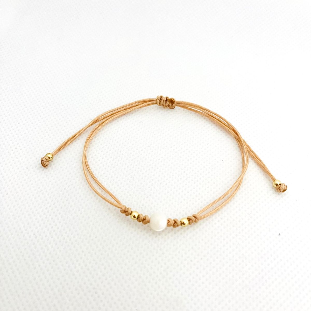 GENERICO - Pulsera Regulable Hilo Acero y Perla Checa  Karen