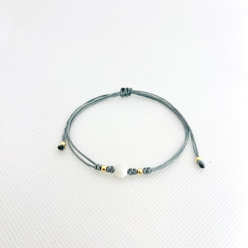 GENERICO - Pulsera Regulable Hilo Acero y Perla Checa  Karen