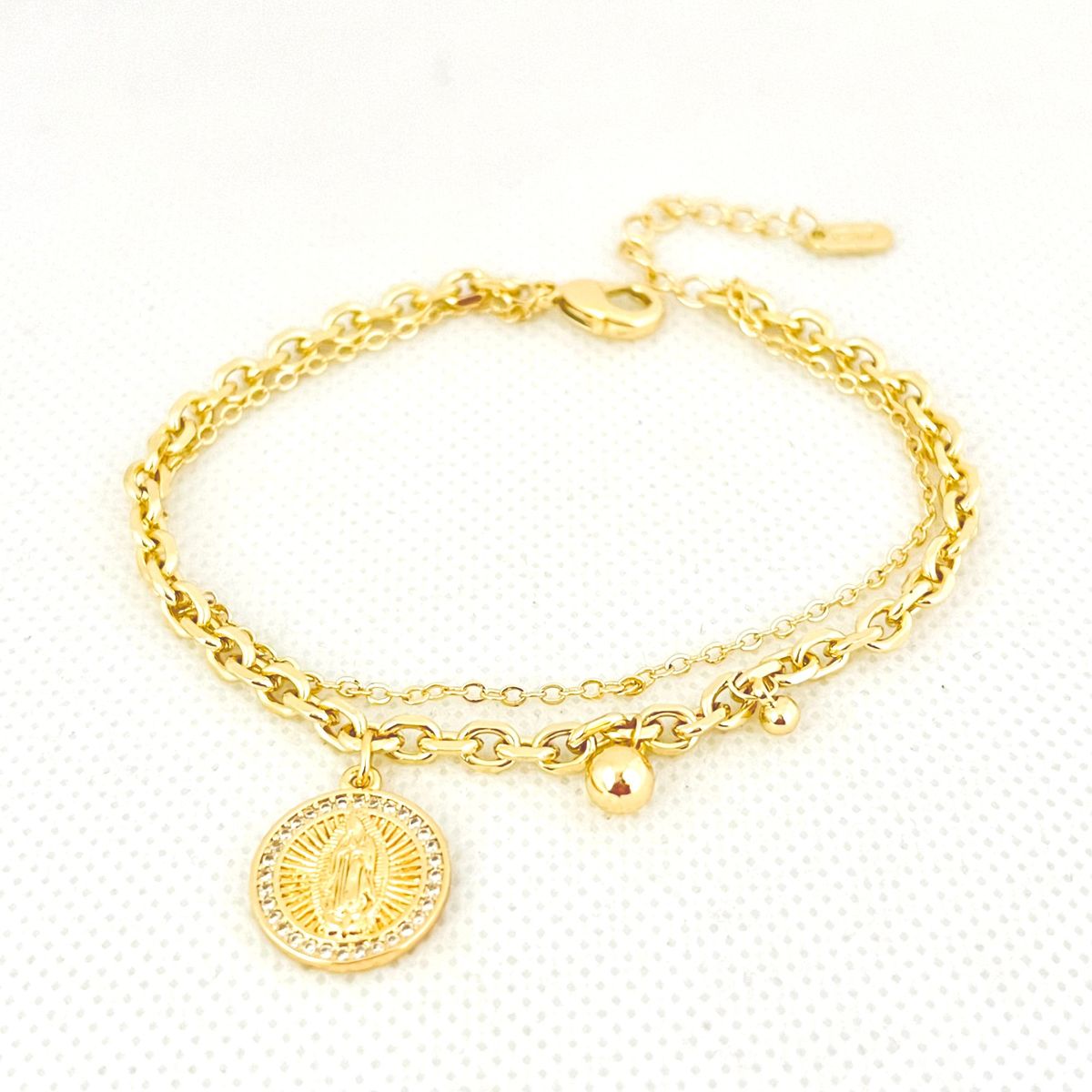 GENERICO - Pulsera de acero Virgen María