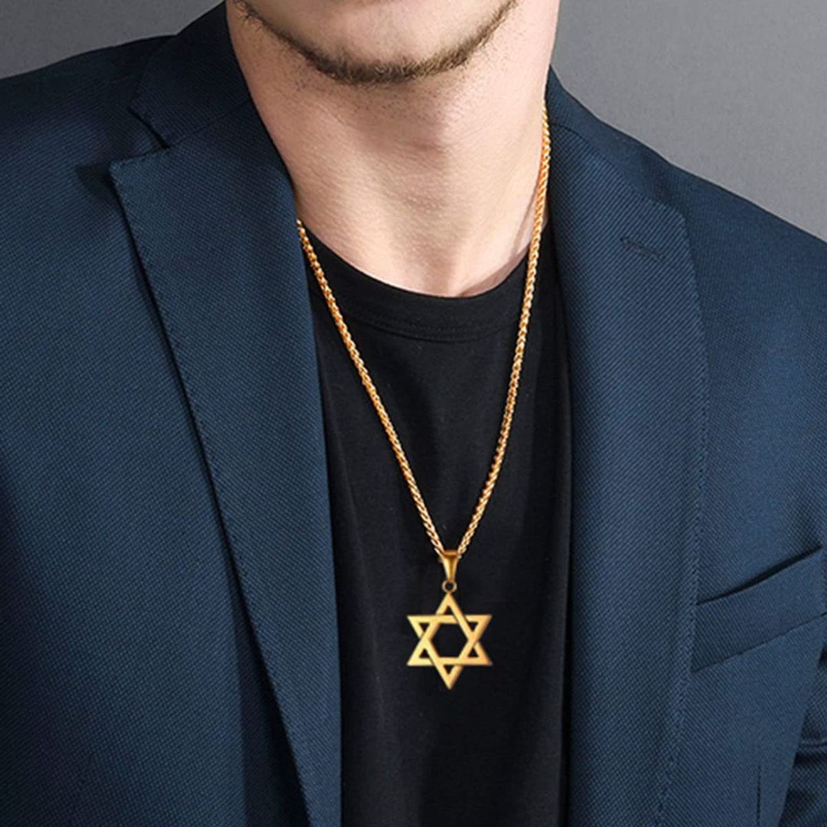 GENERICO - Collar Colgante Estrella de David Hombre