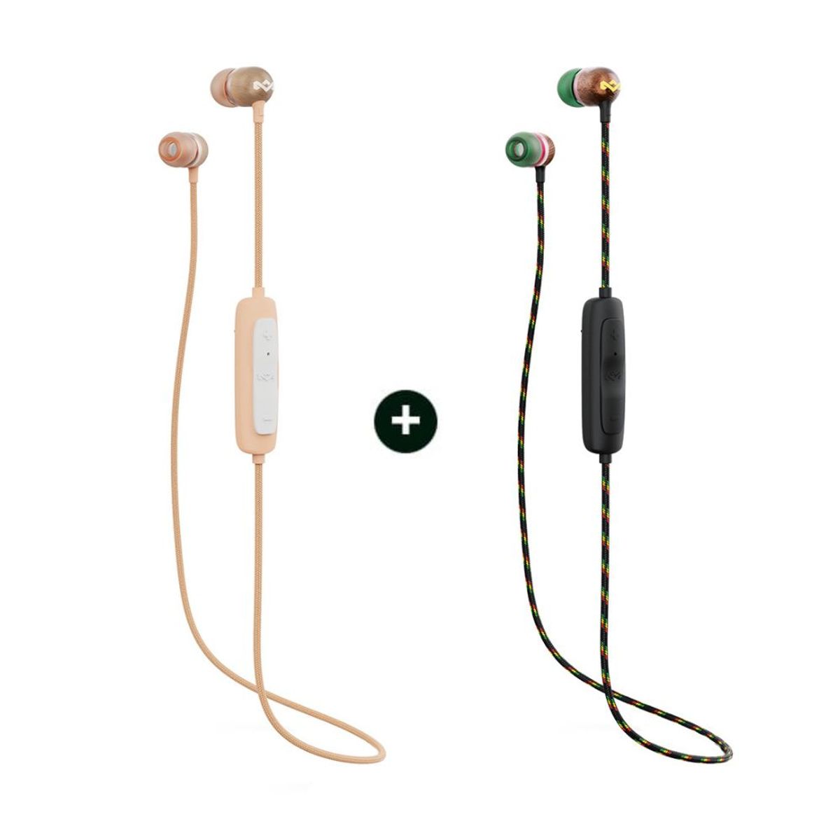HOUSE OF MARLEY - Pack 2 Audífonos Bluetooth Smile Jamaica 2 Copper + Rasta
