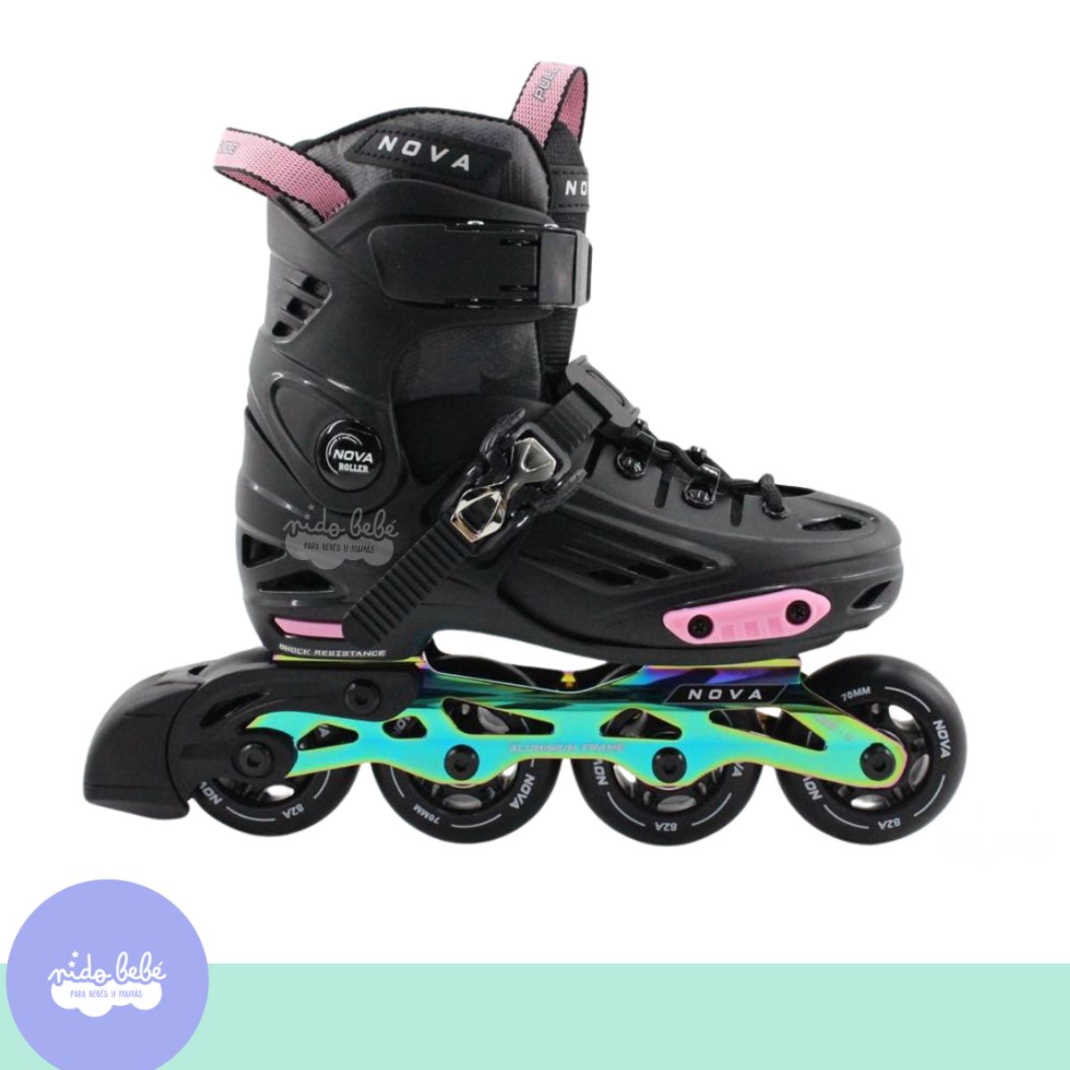 GENERICO - PATIN LINEAL NOVA ROLLER ORIGINAL  ROSA M 32 A 35