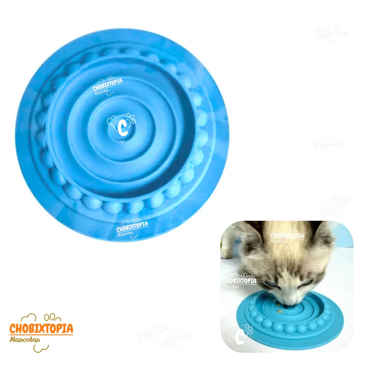 GENERICO - PLATO DE SILICONA PARA GATO CELESTE
