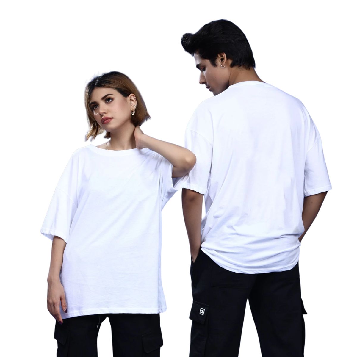 GENERICO - POLO OVERSIZE BASICO MANGA CORTA UNISEX COLOR BLANCO
