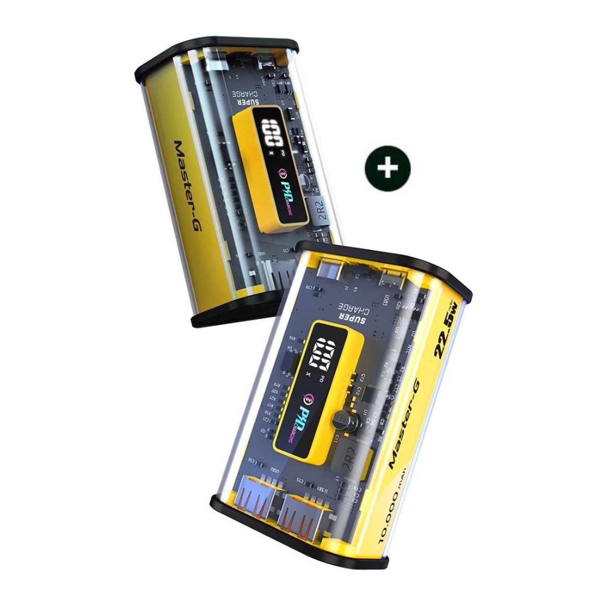 MASTER G - Pack de 2 Power Bank Batería Externa Master-G 10000mAh 22.5w Carga Rápida