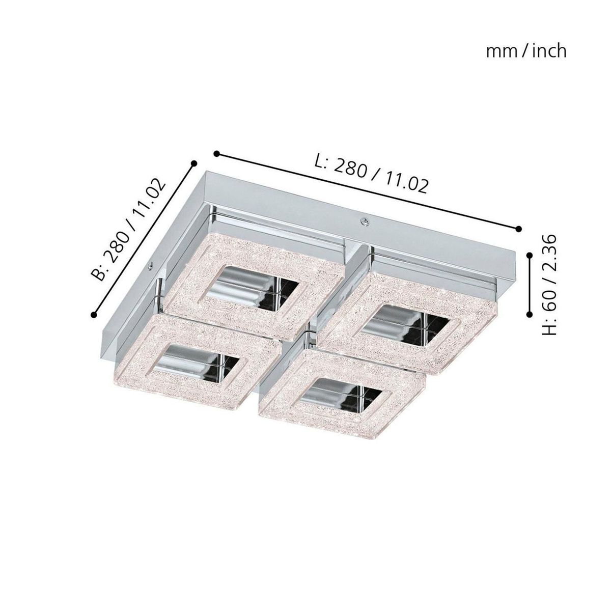 Eglo - Aplique Fradelo Led 4x4w