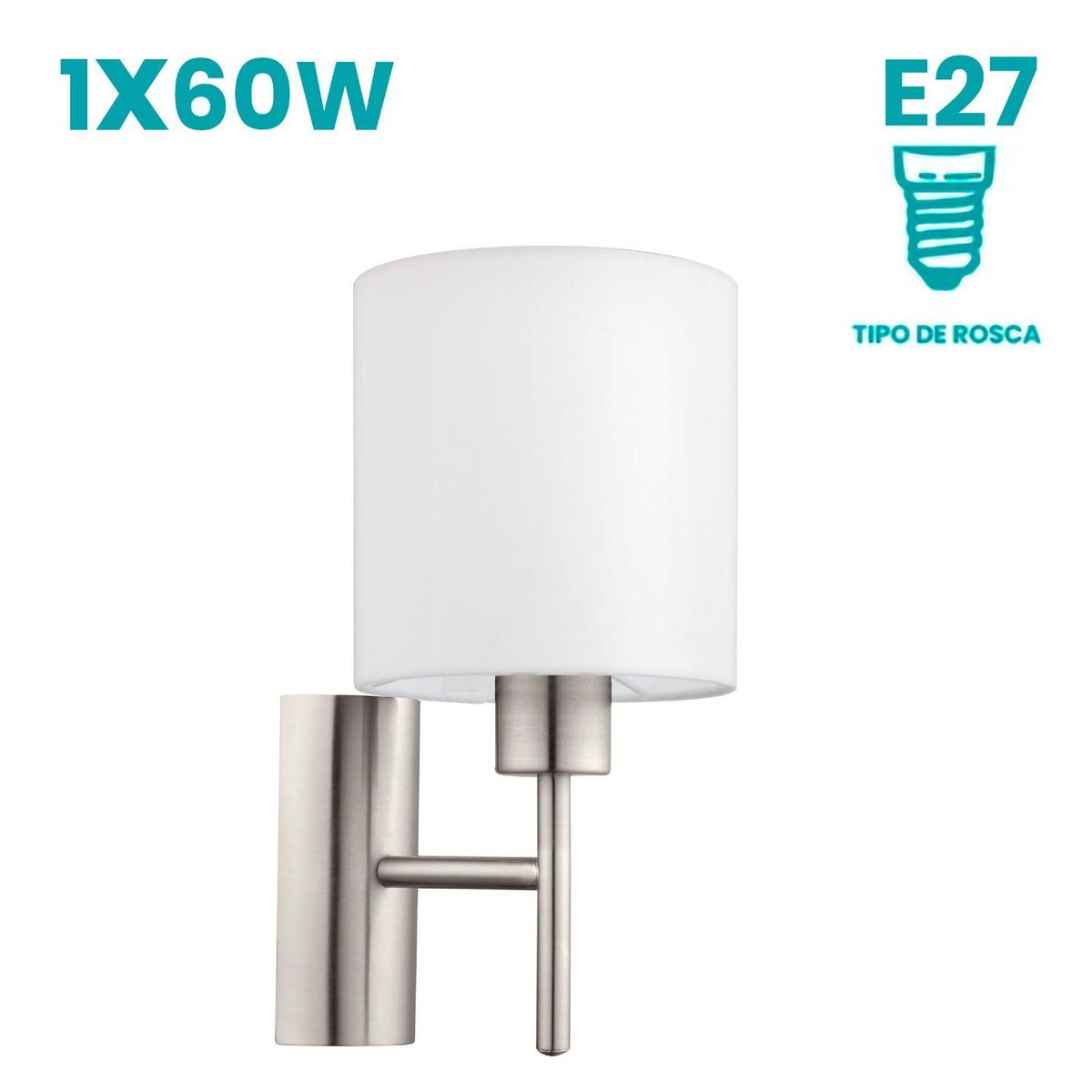 EGLO - Aplique Pasteri 1x60w Blanco