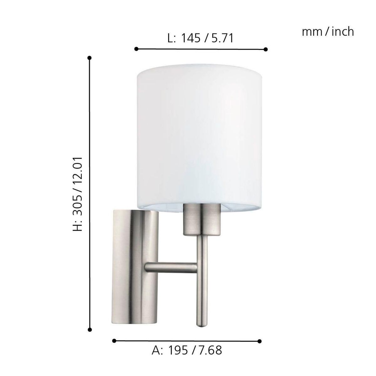 EGLO - Aplique Pasteri 1x60w Blanco