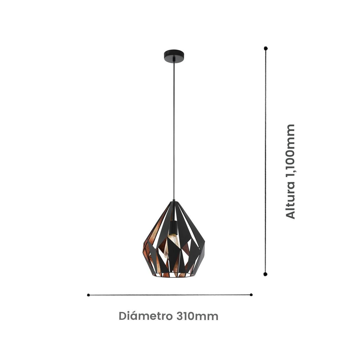 EGLO - Lámpara Colgante Eglo Carlton 1 Eglo