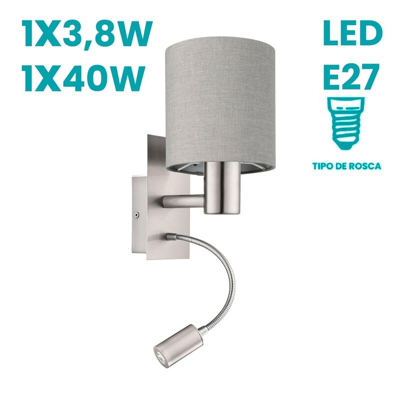 EGLO - Aplique Pasteri Antracita Café