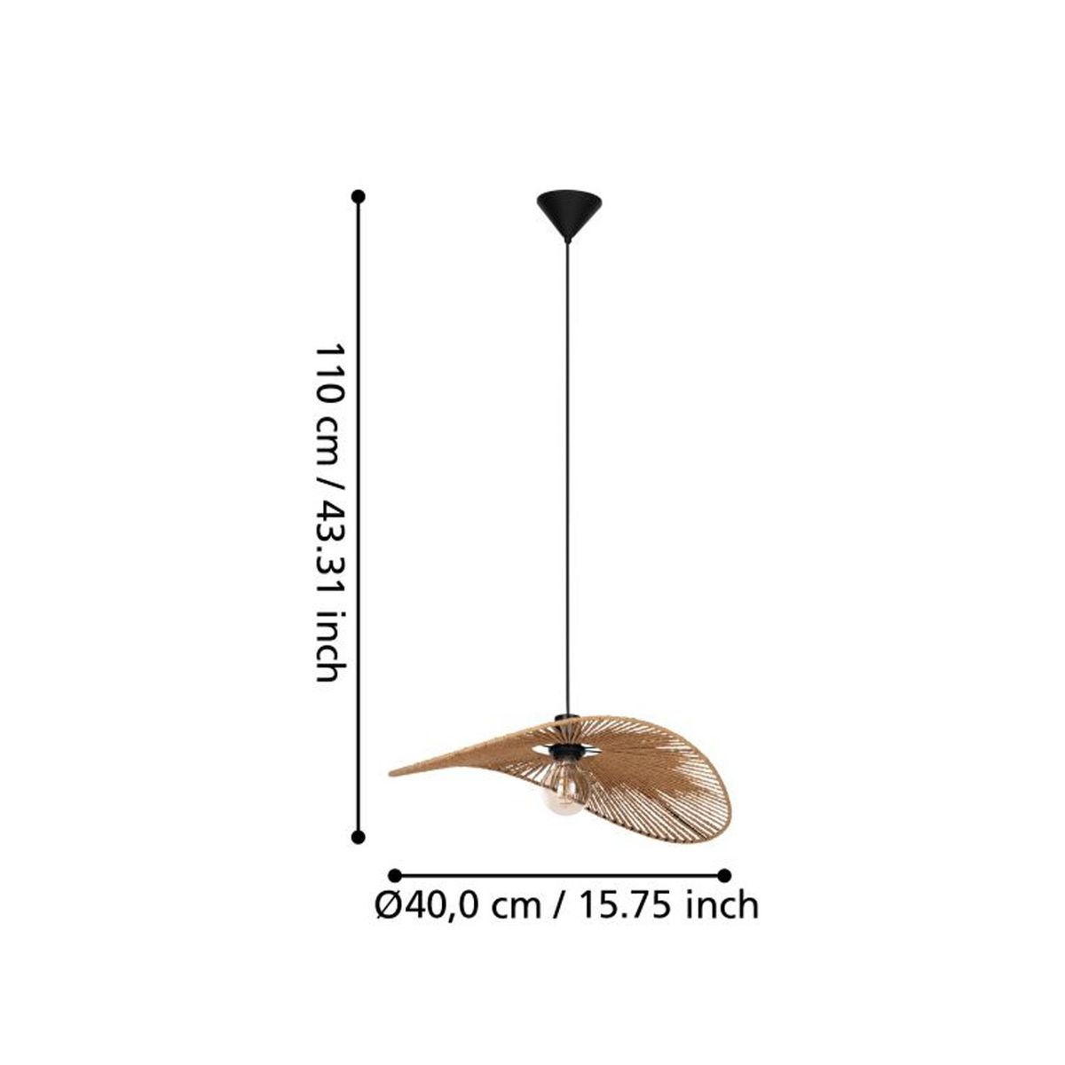 EGLO - Lámpara Colgante Siruela 1x42w