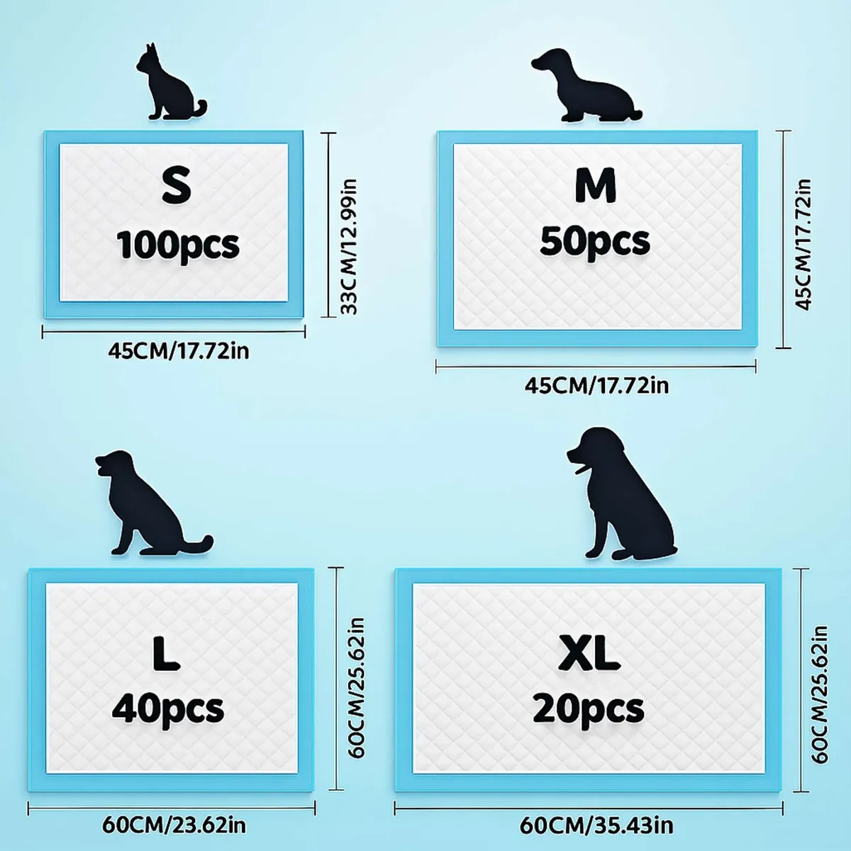 GENERICO - Training Pad - Pañal de Piso Talla M - 45 x 60 cm