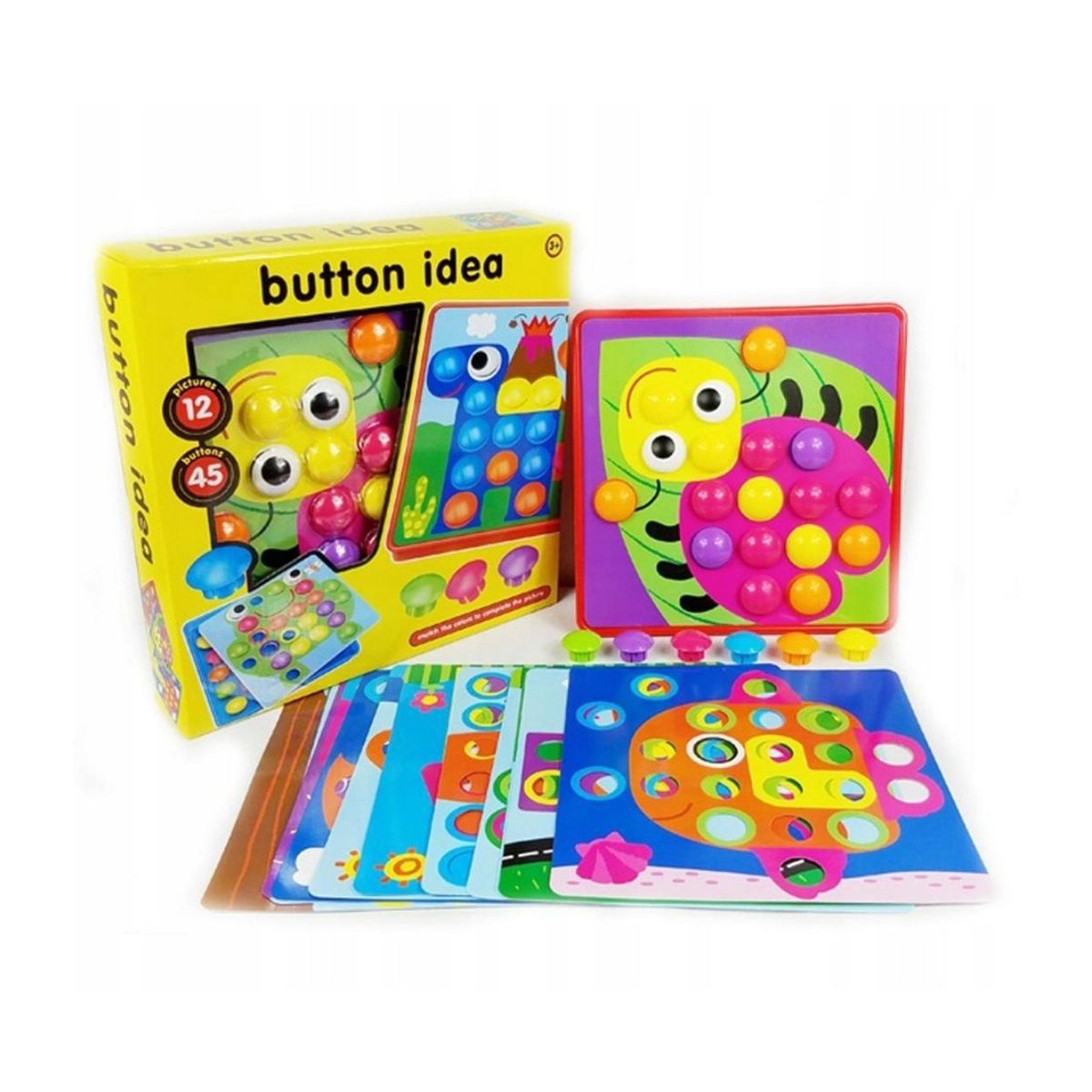GENERICO - Juego Sensorial Button Idea Tablero de Encastre para Niños