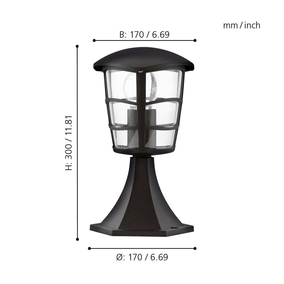 EGLO - Lámpara De Exterior Poste Eglo A