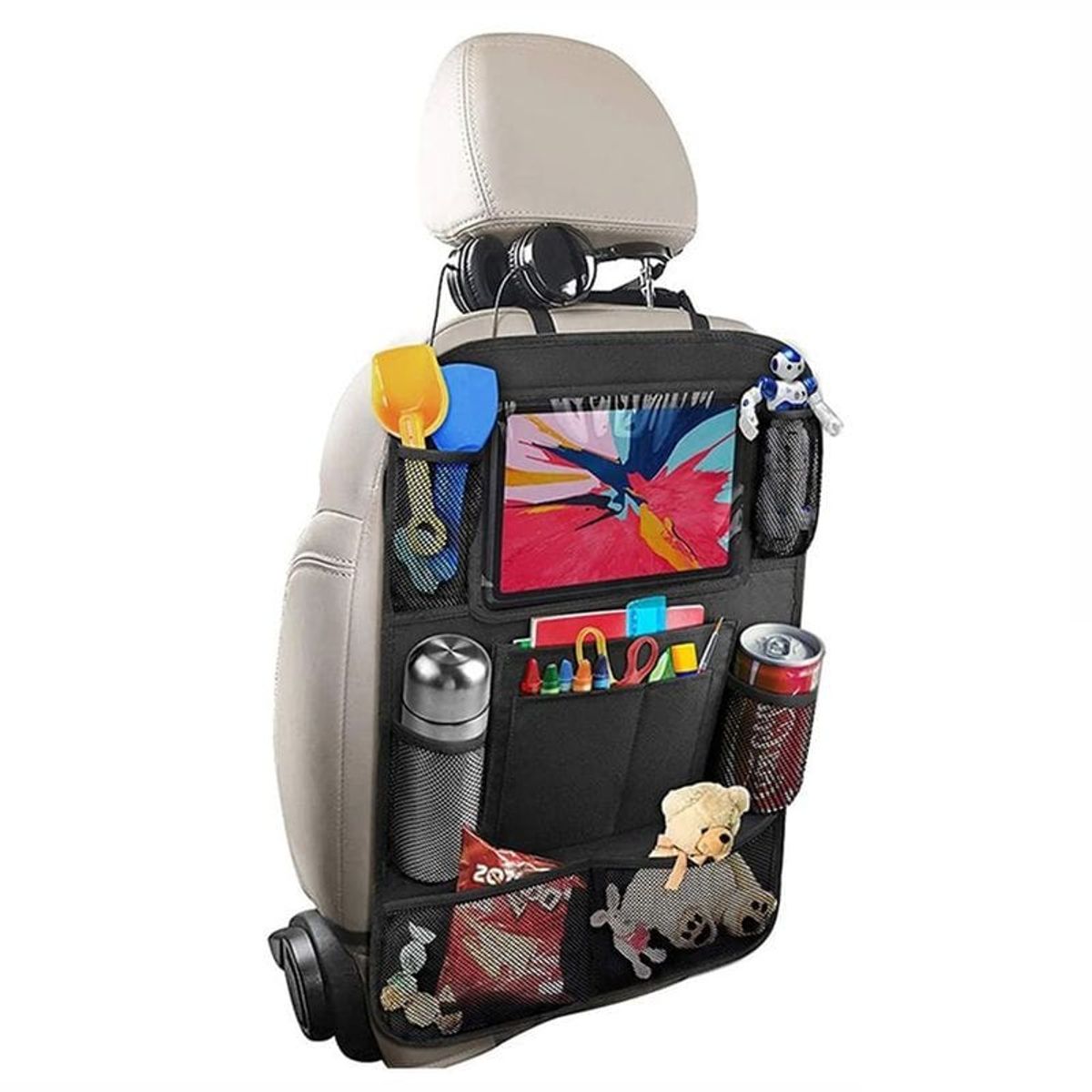 GENERICO - Organizador Asiento Auto Multibolsillo Negro