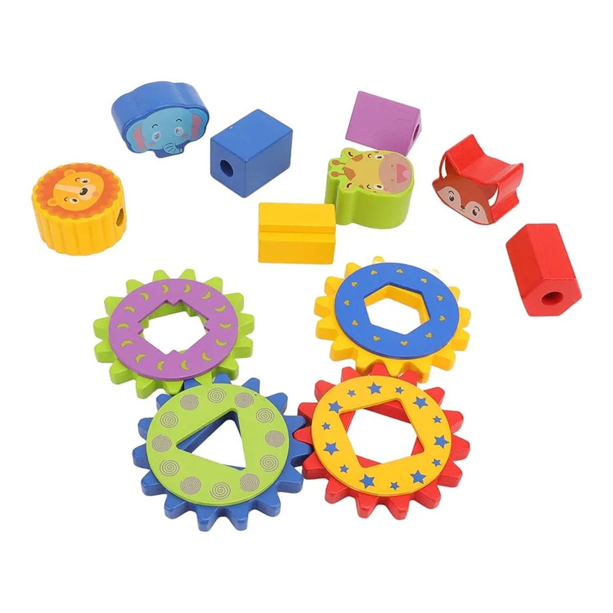 GENERICO - PLANTADO ANIMALES Y ENGRANAJE DE MADERA