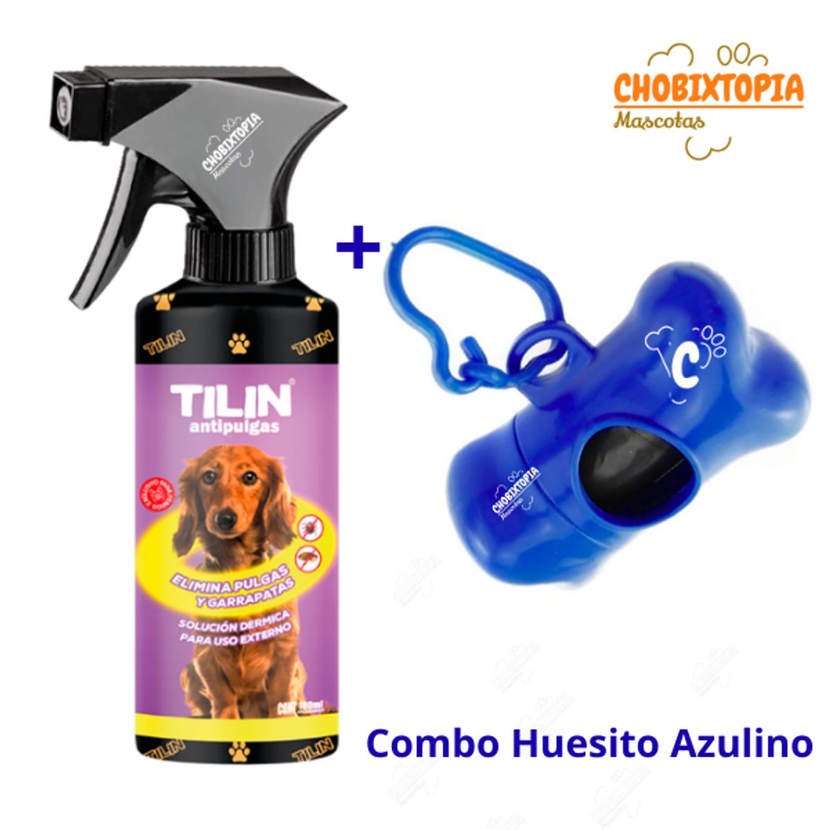 PLOP - ANTIPULGAS TILIN x 180mL - PORTABOLSA AZULINO