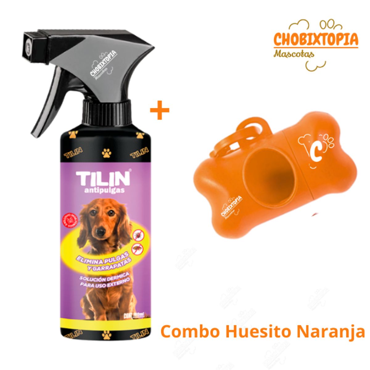 PLOP - ANTIPULGAS TILIN x 180mL - PORTABOLSA NARANJA