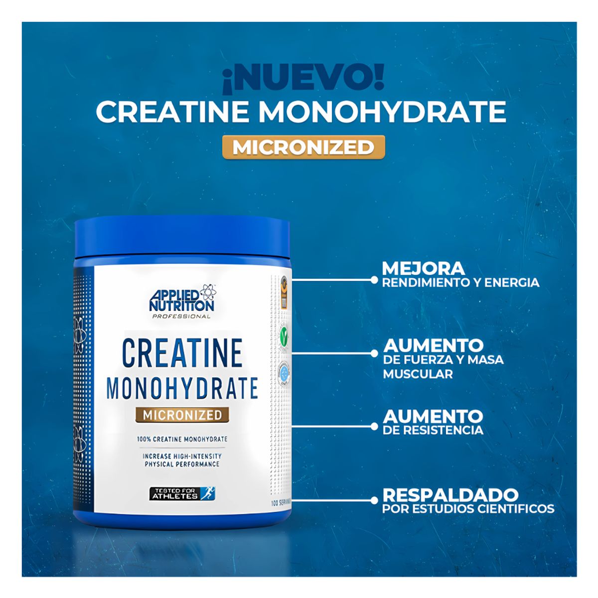 APPLIED NUTRITION - Creatina Applied Nutrition 500 g - Creatina Monohidratada y Micronizada