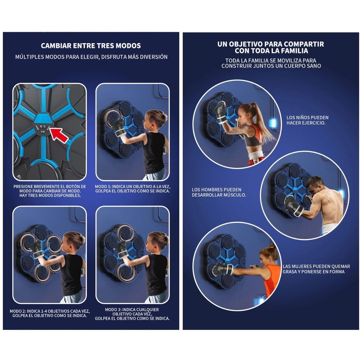 GENERICO - Tablero Electrónico de Boxeo Musical con LED y Bluetooth