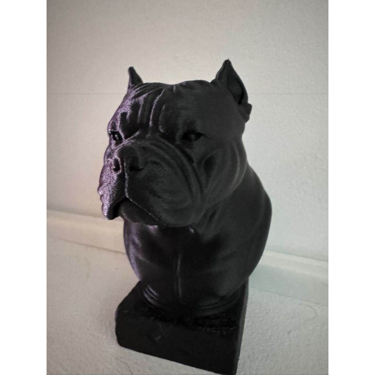 GENERICO - ADORNO EXCLUSIVO AMERICAN BULLY NEGRO 23cm x 14cm x 18cm