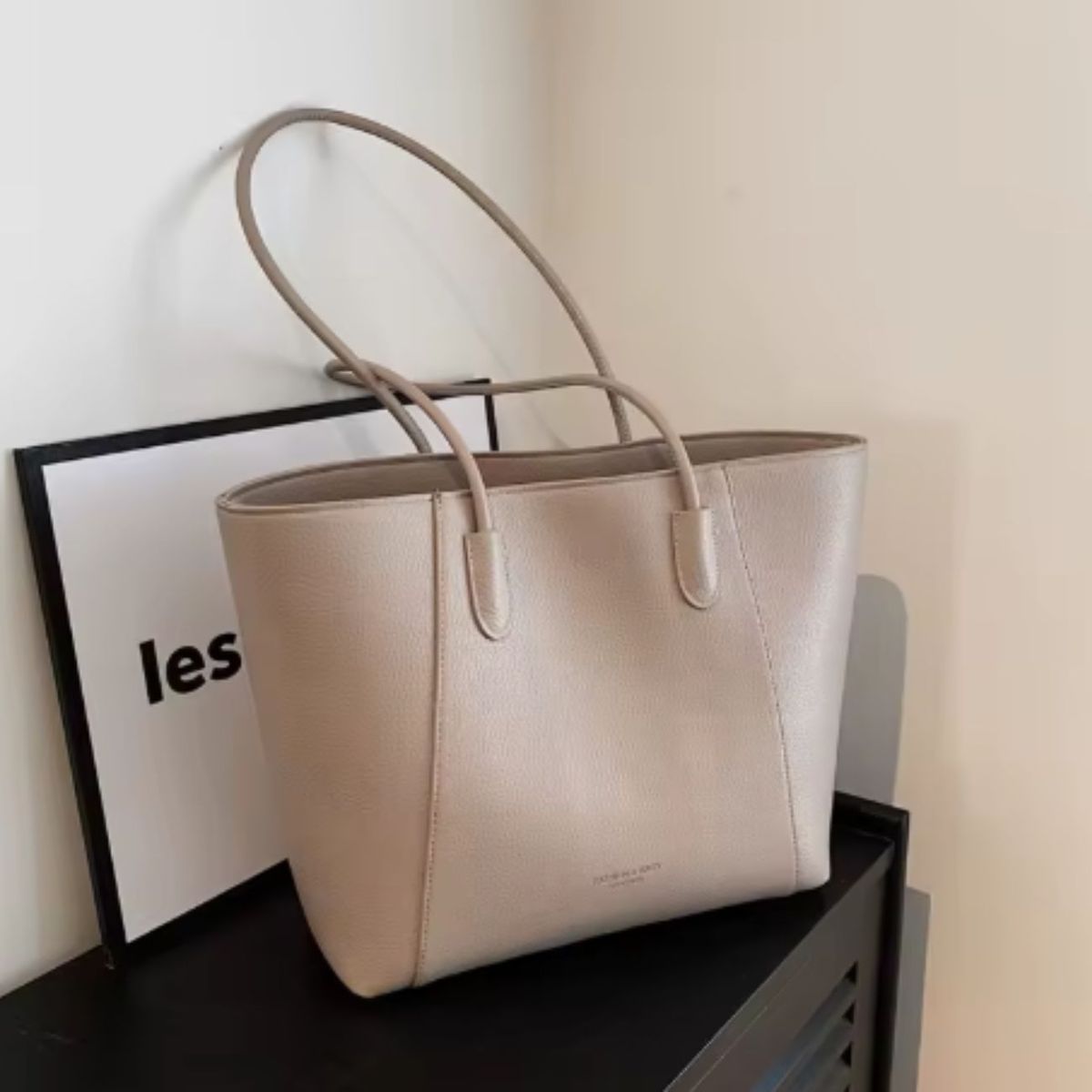 GENERICO - Bolso con cremallera cuero PU de alta calidad con gran capacidad-