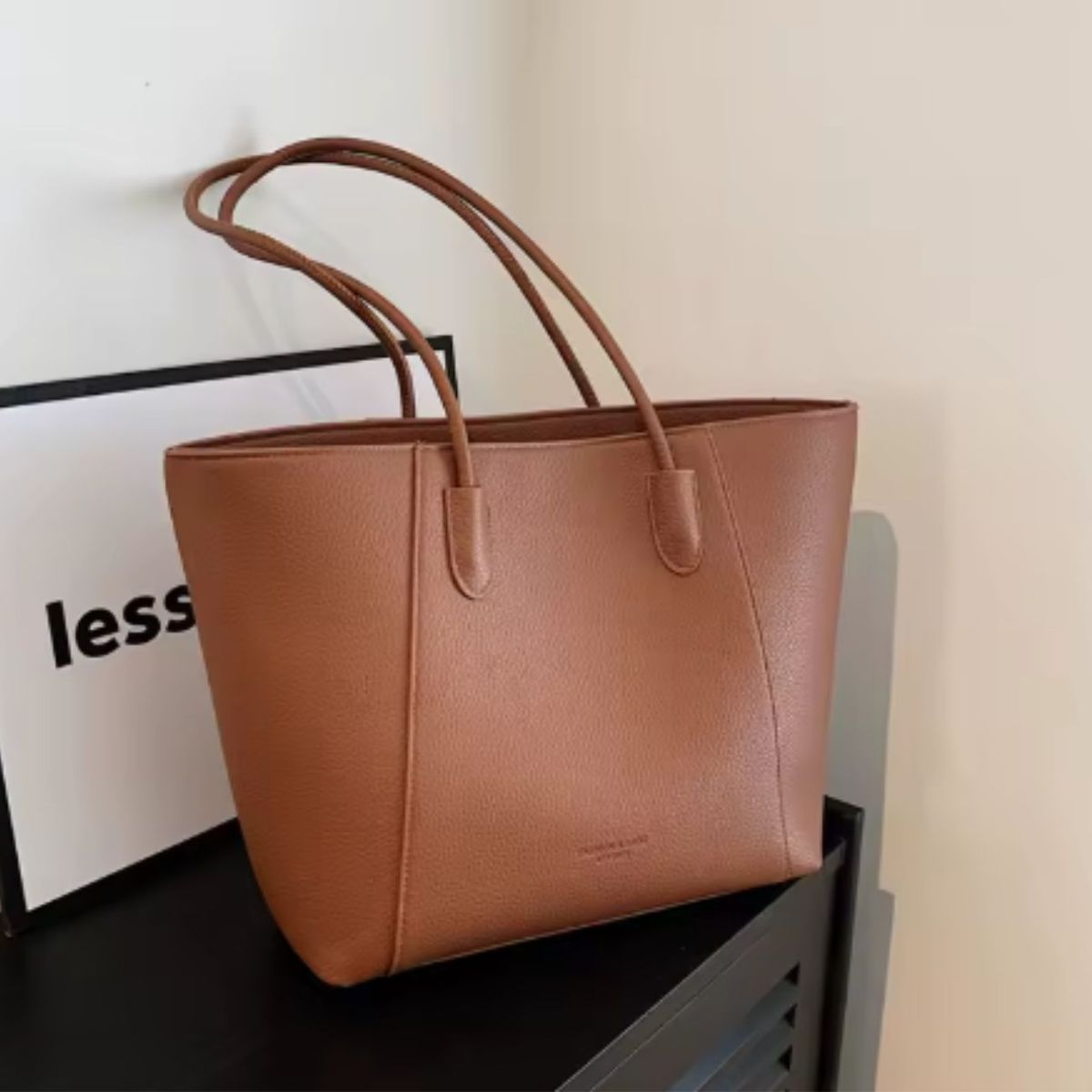 GENERICO - Bolso con cremallera cuero PU de alta calidad con gran capacidad-