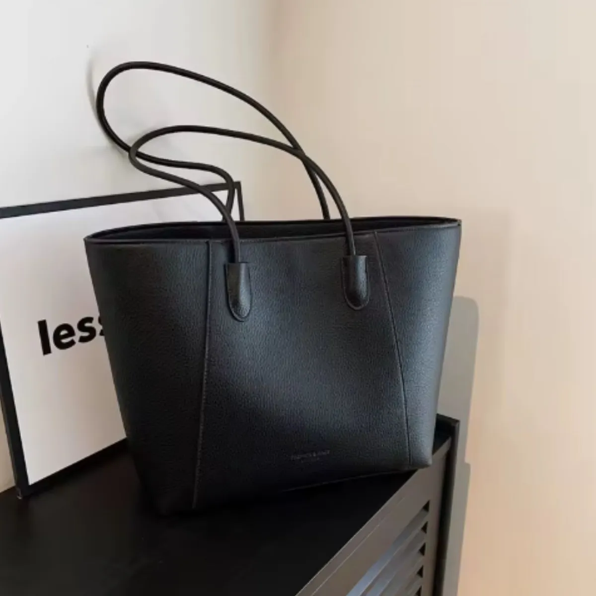 GENERICO - Bolso con cremallera cuero PU de alta calidad con gran capacidad-