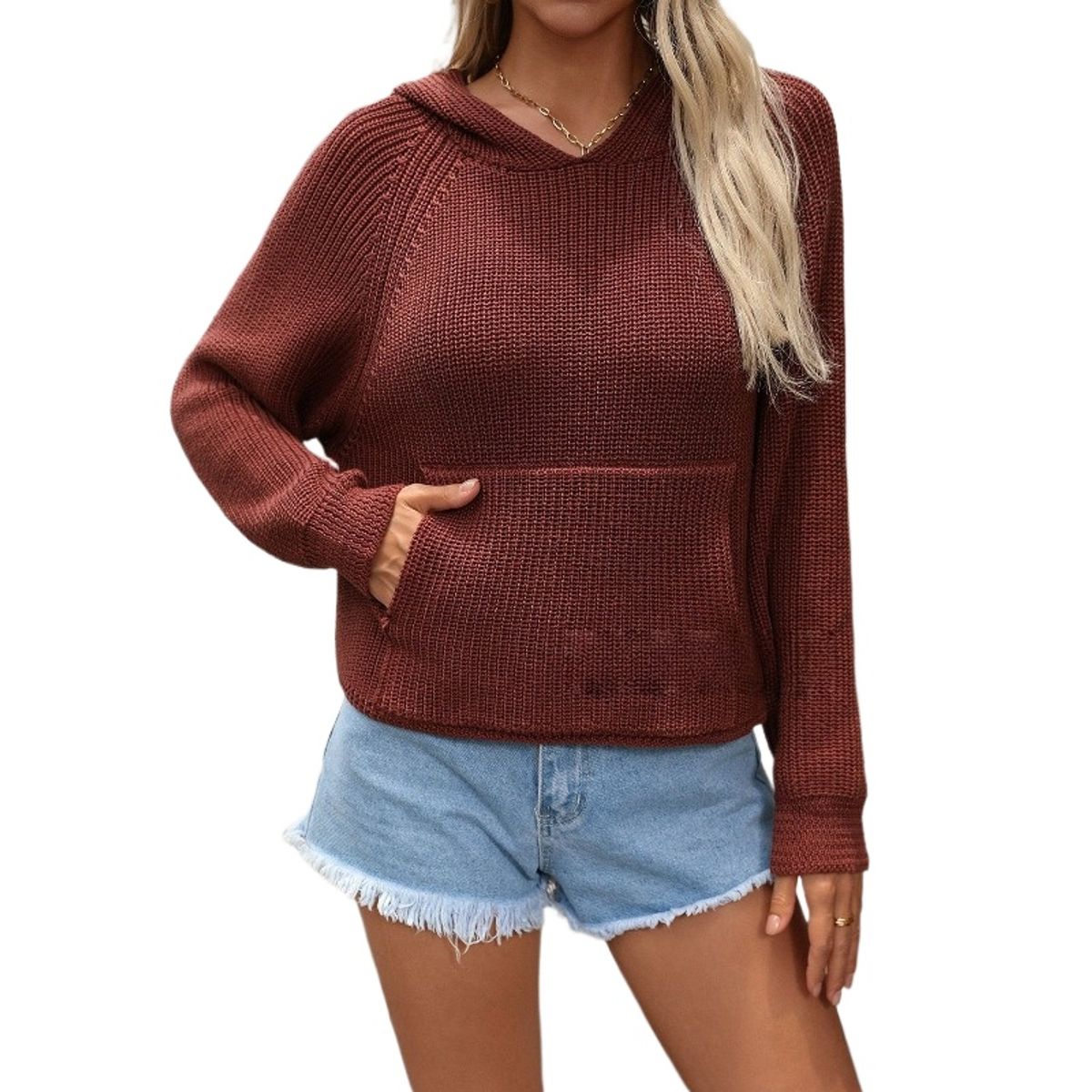 TIOZONEY - Suéter de mujer-Café