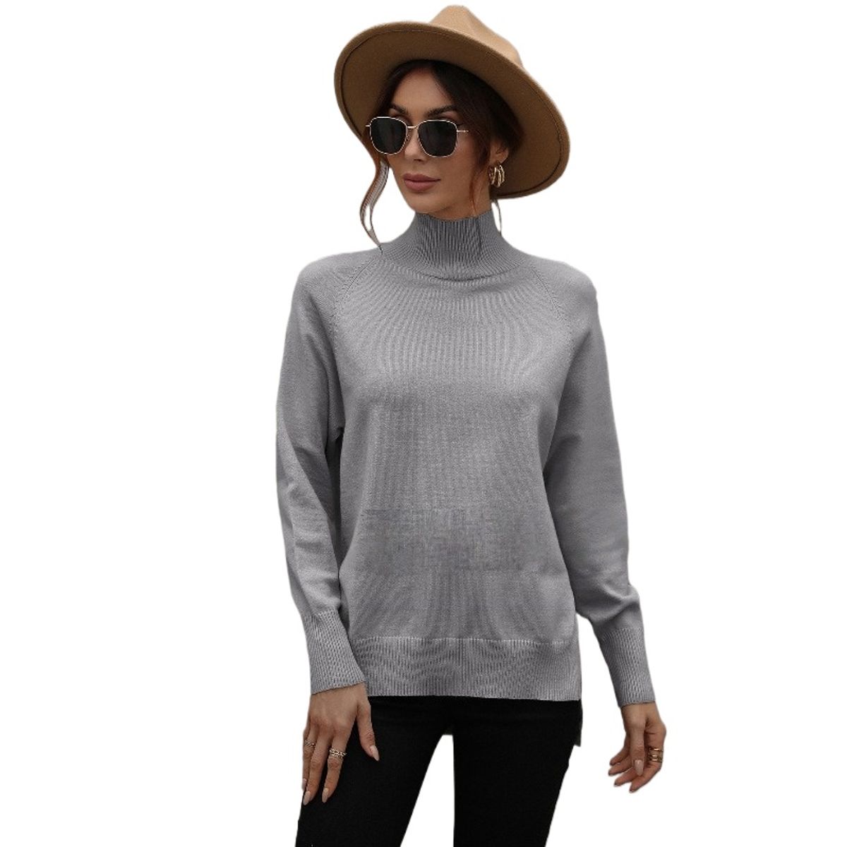 TIOZONEY - Suéter de mujer-Gris