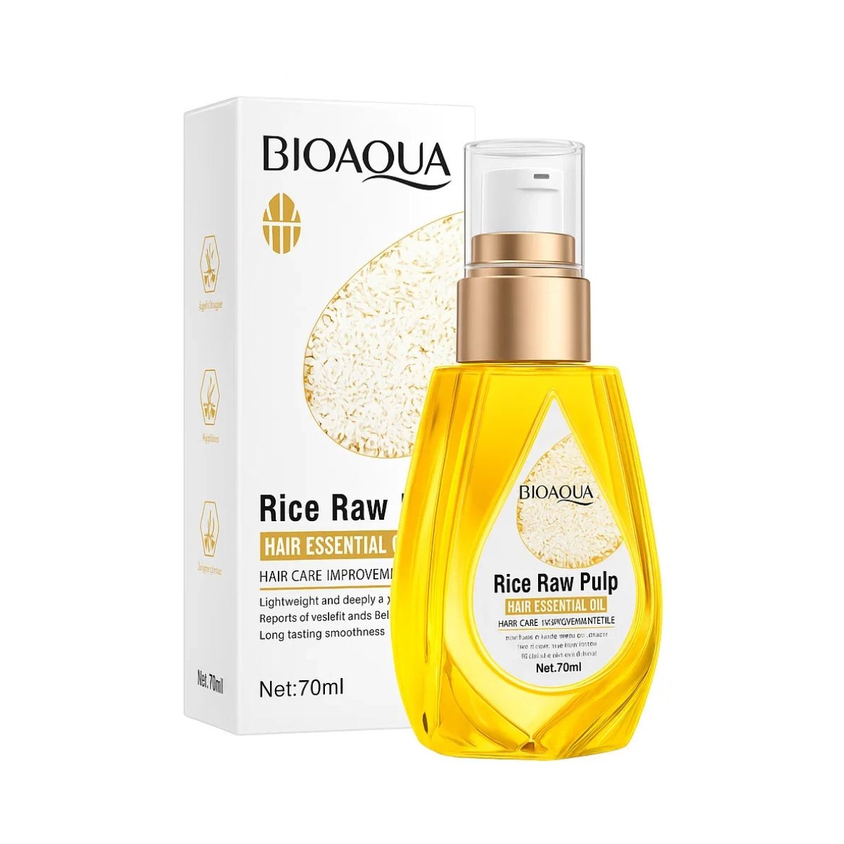 BIOAQUA - Rice Raw Pulp Hair Essential Oil Bioaqua 70ml Aceite Arroz Capilar