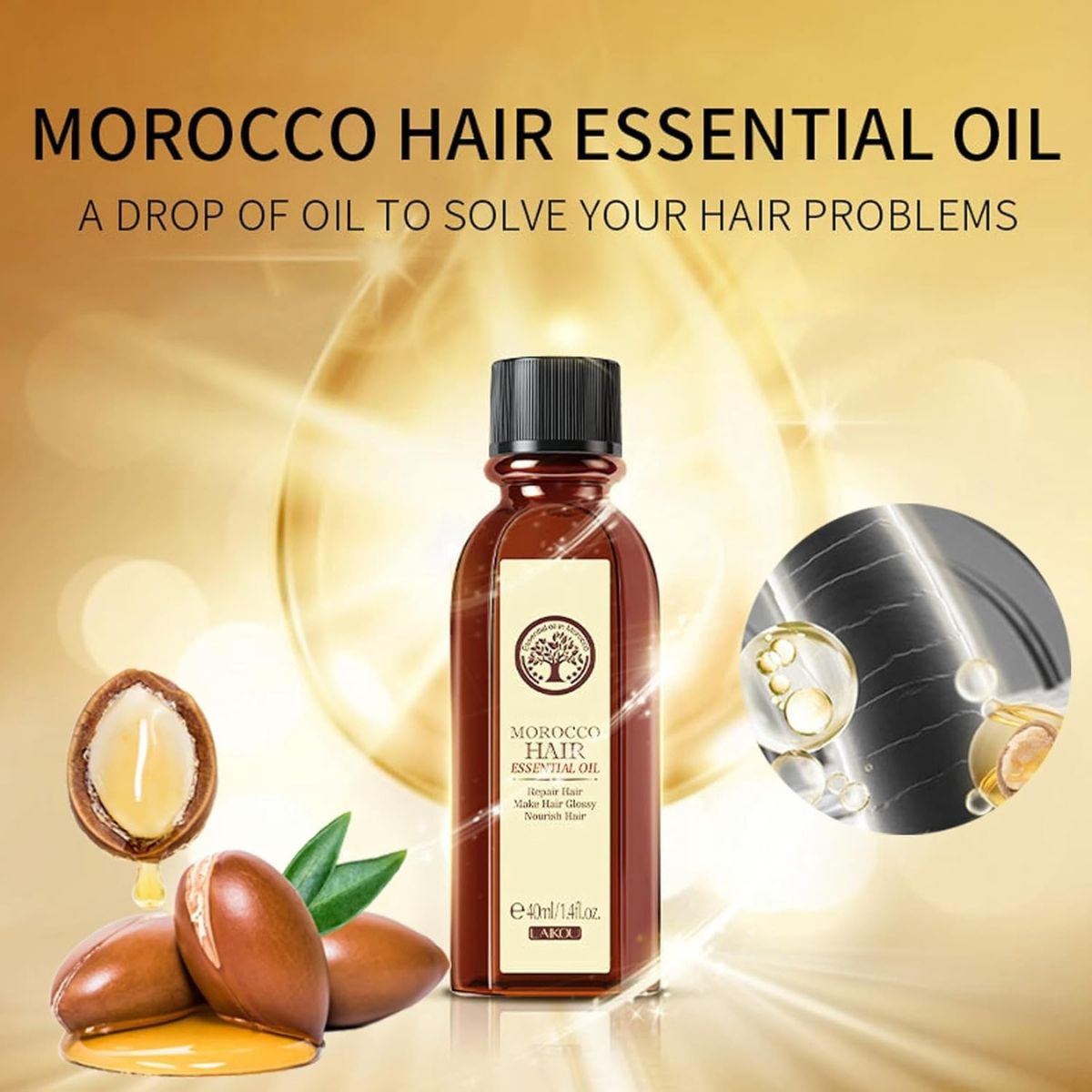 GENERICO - Moroccan Argan Oil Hair Oil Laikou 60ml Aceite Argan
