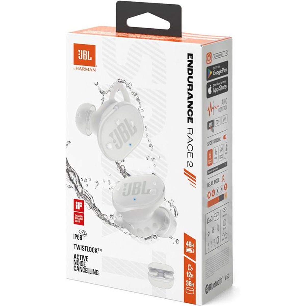 JBL - AUDIFONOS BLUETOOTH JBL ENDURANCE RACE 2 BLANCO