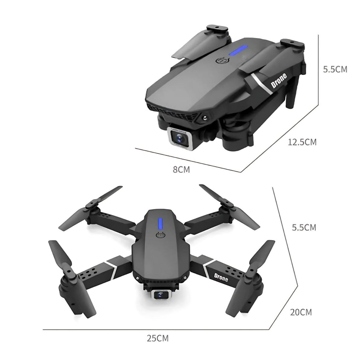 OEM - DRONE E88 PRO Plegable con 2 Cámaras HD 4K Control Remoto y Manual