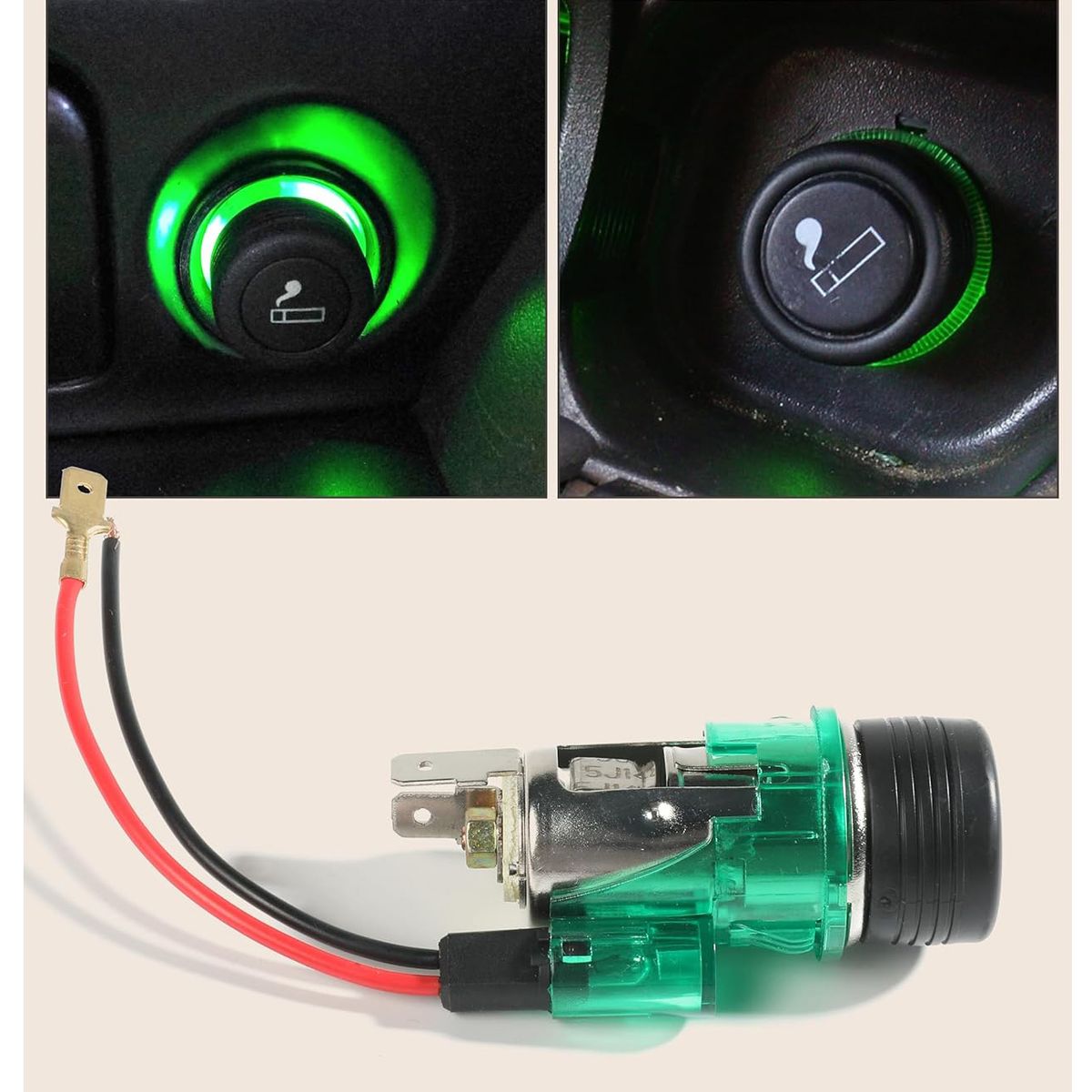 GENERICO - Encendedor De Cigarrero Universal 12v Con Luz Verde