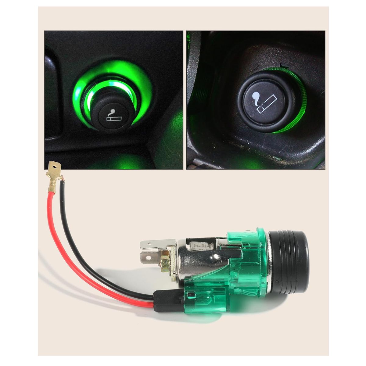 GENERICO - Encendedor De Cigarrero Universal 12v Con Luz Verde